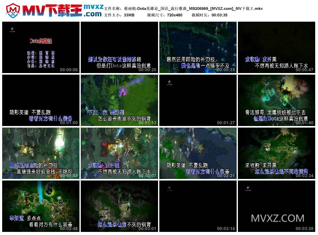 蔡雨晴-Dota英雄论_国语_流行歌曲_MB206969